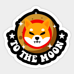 Funny Shiba Inu Coin To The Moon Sticker